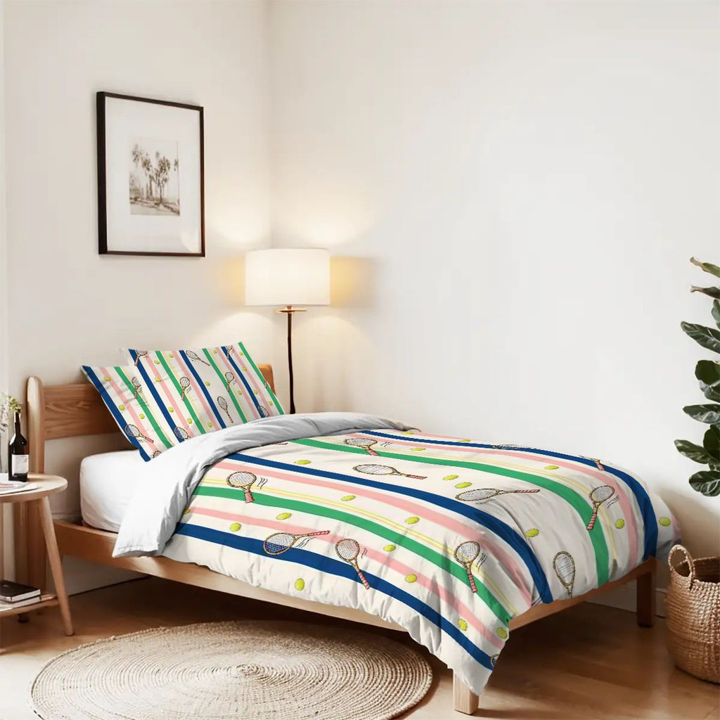 Kids Twin Duvet Set - Tennis Stripes
