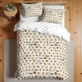 Twin Duvet Cover Set 68"x86" animals playing tennis final pattern