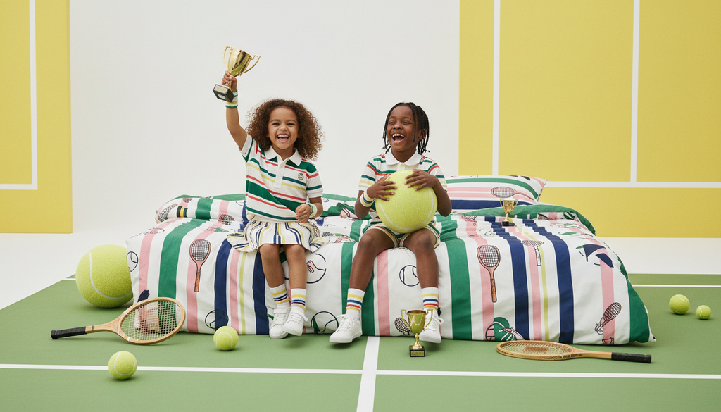 Kids Twin Duvet Set - Tennis Stripes