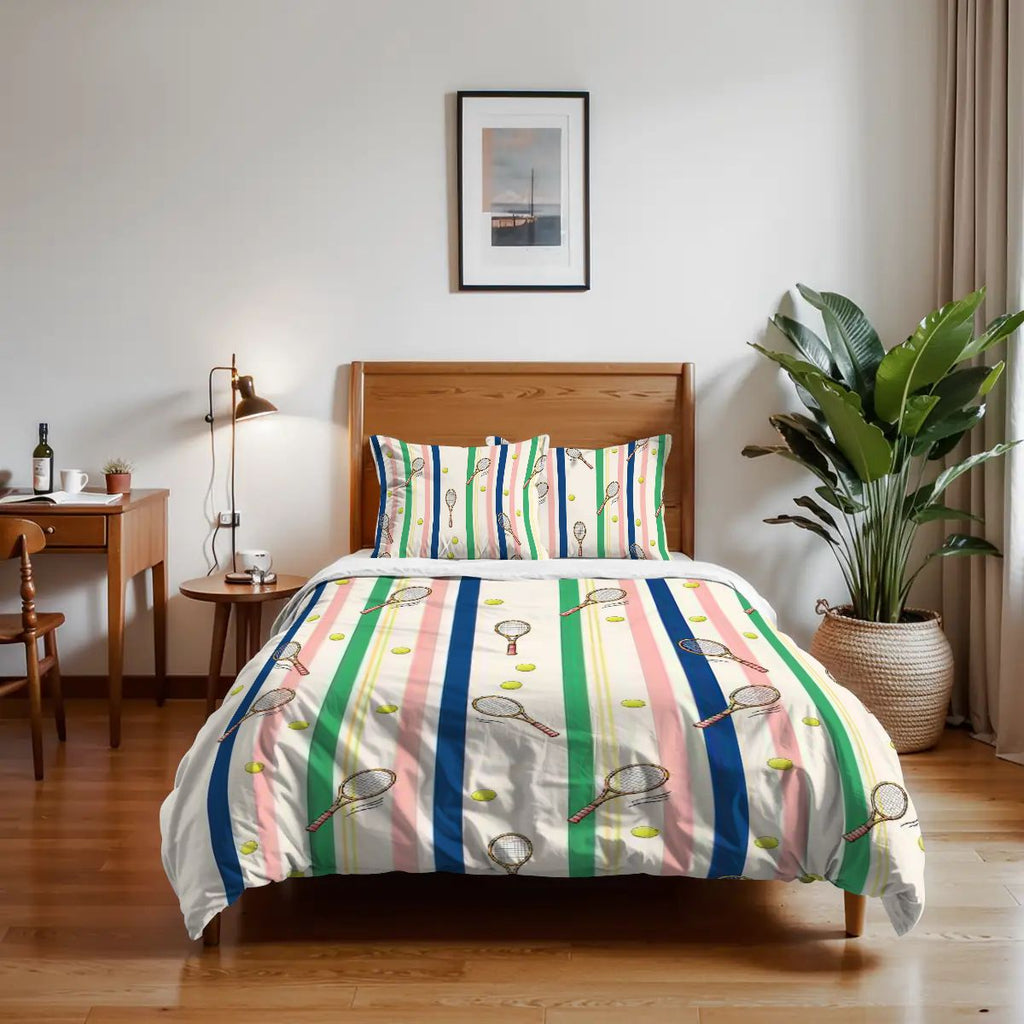 Kids Twin Duvet Set - Tennis Stripes