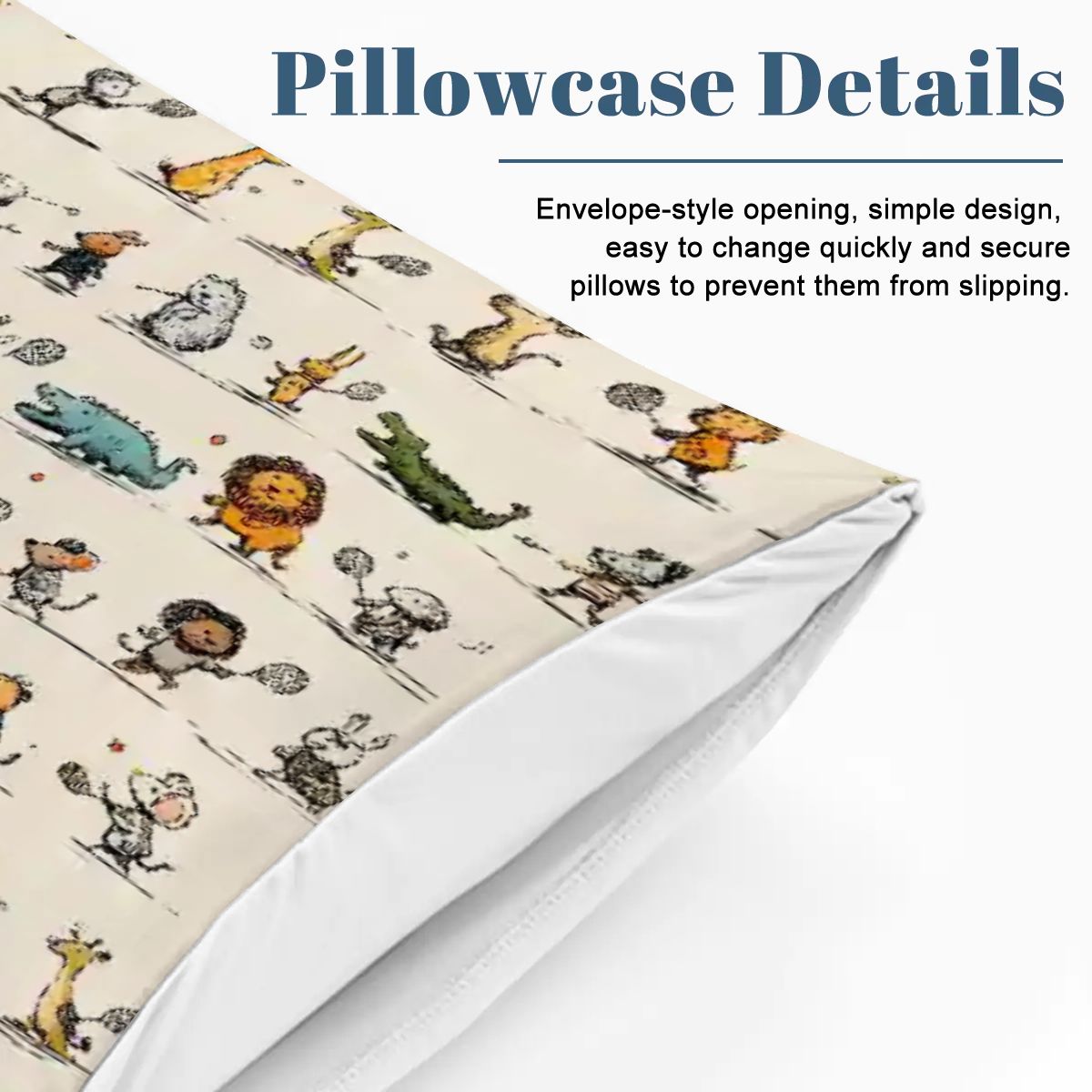 Twin Duvet Cover Set 68"x86" animals playing tennis final pattern